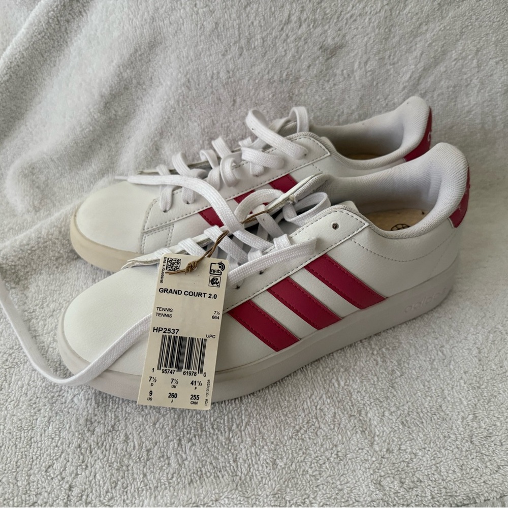Adidas Grand Court 2.0 White and Red Sneakers
